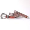 Mei Men's and Women's Leather Belts - Punk Rock Trendy Rhinestone Embellished Wide Belt