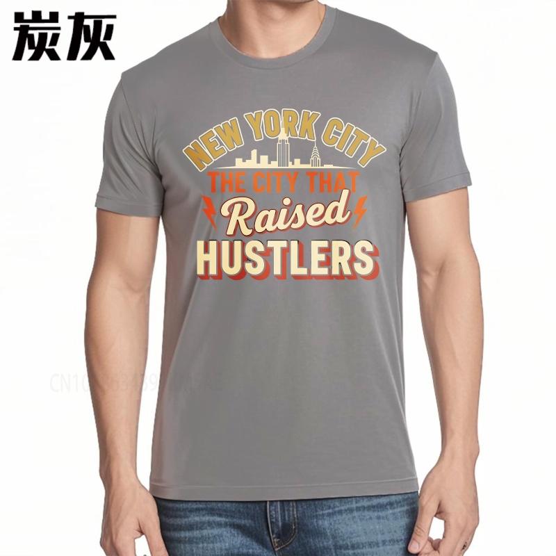 Daily Wear summer Unisex t shirt New York City The City That Raised Hustlers Short Sleeve Relaxed Fit Crew Neck Top tees