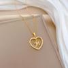 Titanium Steel Love Letters Full Of Diamonds Light Luxury Temperament Gorgeous Full Diamond Necklace Female Versatile Collarbone Chain