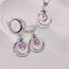925 Sterling Silver Star Moon Zircon Earrings Necklace Set Elegant and Sweet Ladies JewelryGood Product