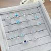 New Niche Light Luxury High Sense Sea Blue Zircon Super Fairy Open Ring Simple Fashion Jewelry Women