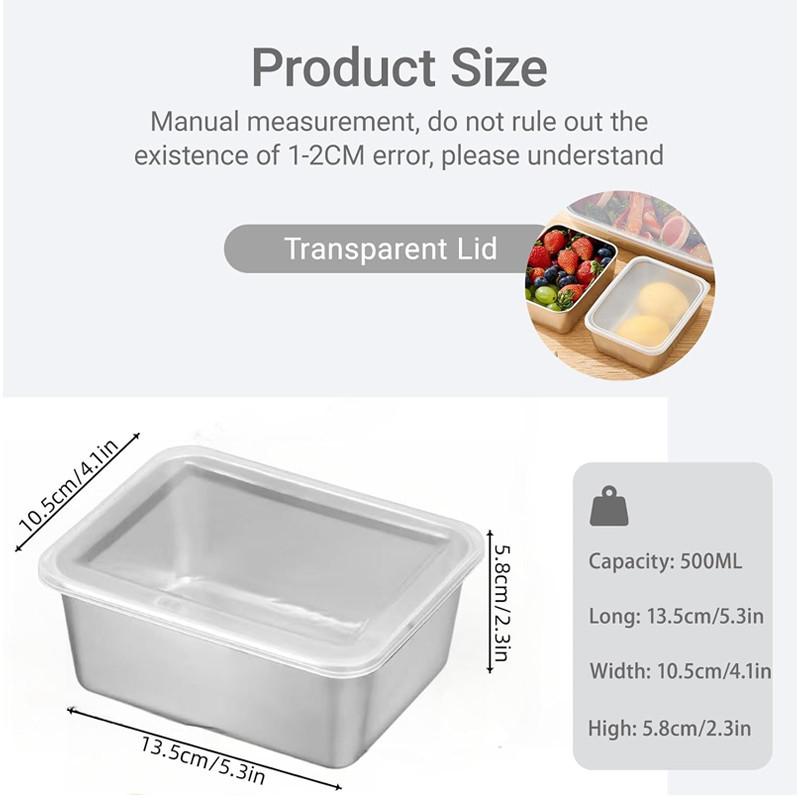 3/6/10PCS Stainless Steel Food Container Refrigerator Food Storage Box Portable Food Freshness Preservation Box Picnic Box