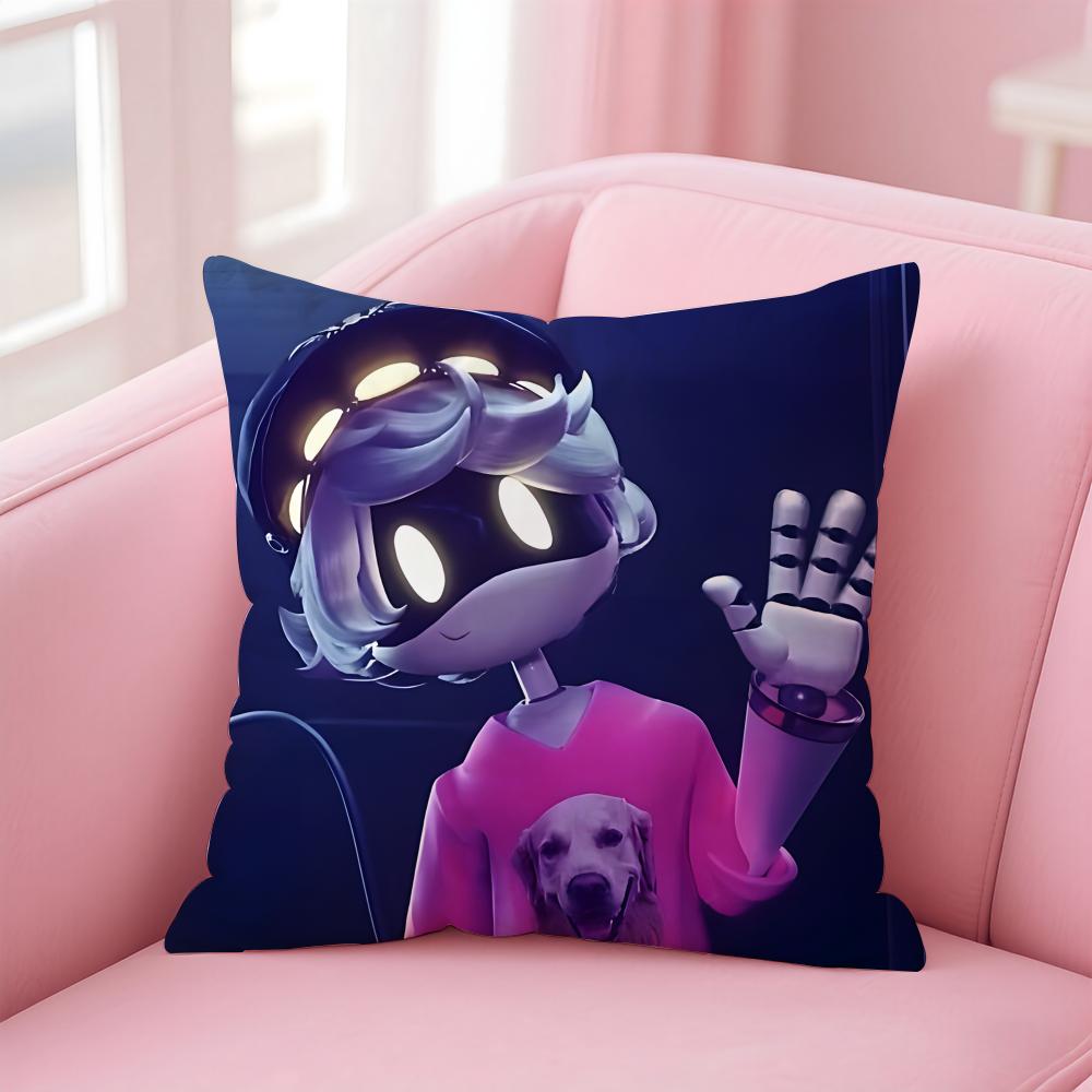 Fashion MMurder Drones Cartoon Cushion Cover Pillowcase Short Plush Invisible Zipper Room Sofa Cushion Cover