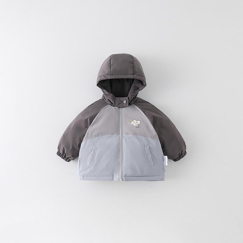 Infant & Toddler Boys  Thick Cartoon Color Block Down Hooded Winter Jacket - Class A Quality 100 cm
