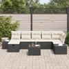 VidaXL Ensemble de canapé de jardin 8 pièces avec coussins en rotin synthétique noir 3359406