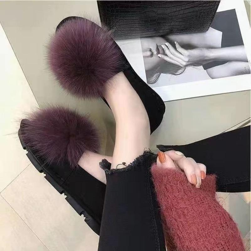 New Style of Women's Outerwear Autumn and Winter Shoes with Fleece, Warm and Versatile Cotton Shoes