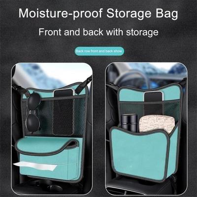 Leather Car Seat Middle Hanger Storage Bag Luxury Auto Handbag Holder Between Seats Tissue Water Cup Pockets Stowing Tidying