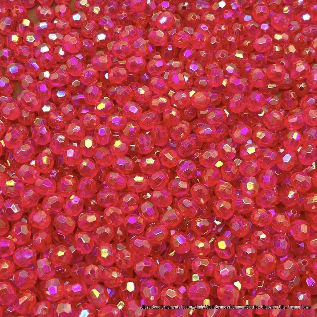Acrylic AB Color Crystal Beads: Straight Hole Transparent Beads for DIY Phone Chains, Necklaces, and Decorations.