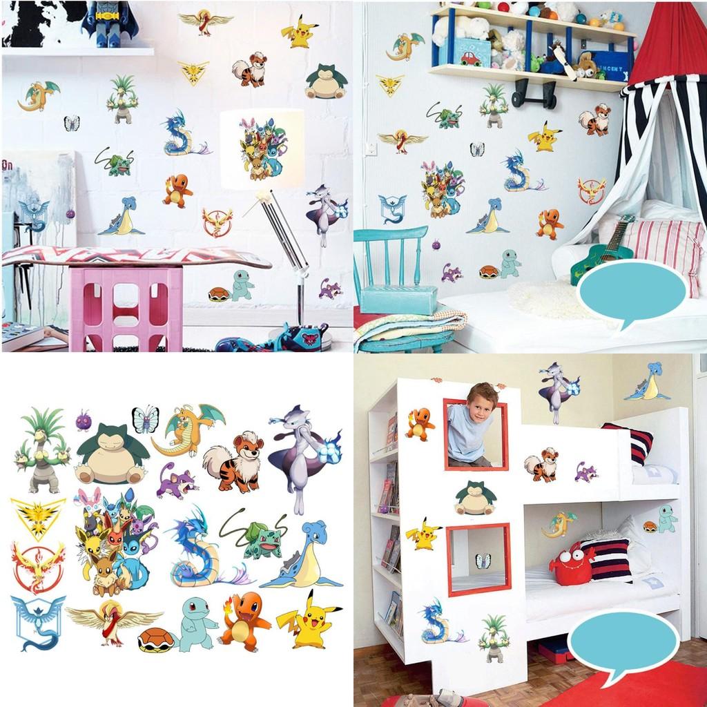Autocolant de perete Pokémon cu material PVC pentru decorarea dormitorului copiilor și a sălii de clasă