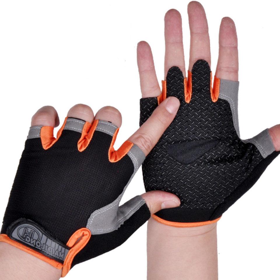 1 Pair Sports Half Finger Gloves Outdoor Cycling Fitness Training Breathable Shock Absorbent Non-Slip Climbing Half Gloves Unisex