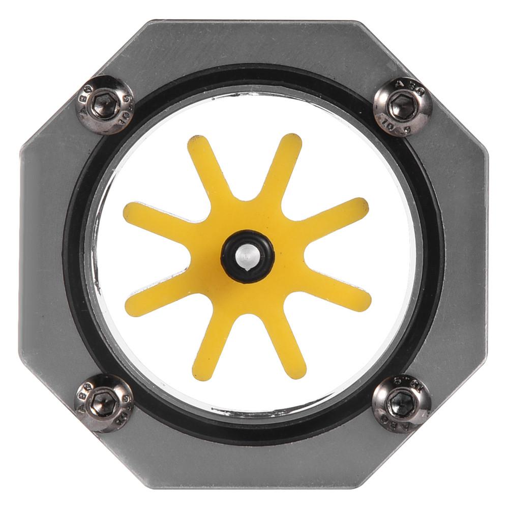 Aluminum Alloy G1 4 Thread Water Cooling Flow Meter Indicator for PC Water Cooling System Gray