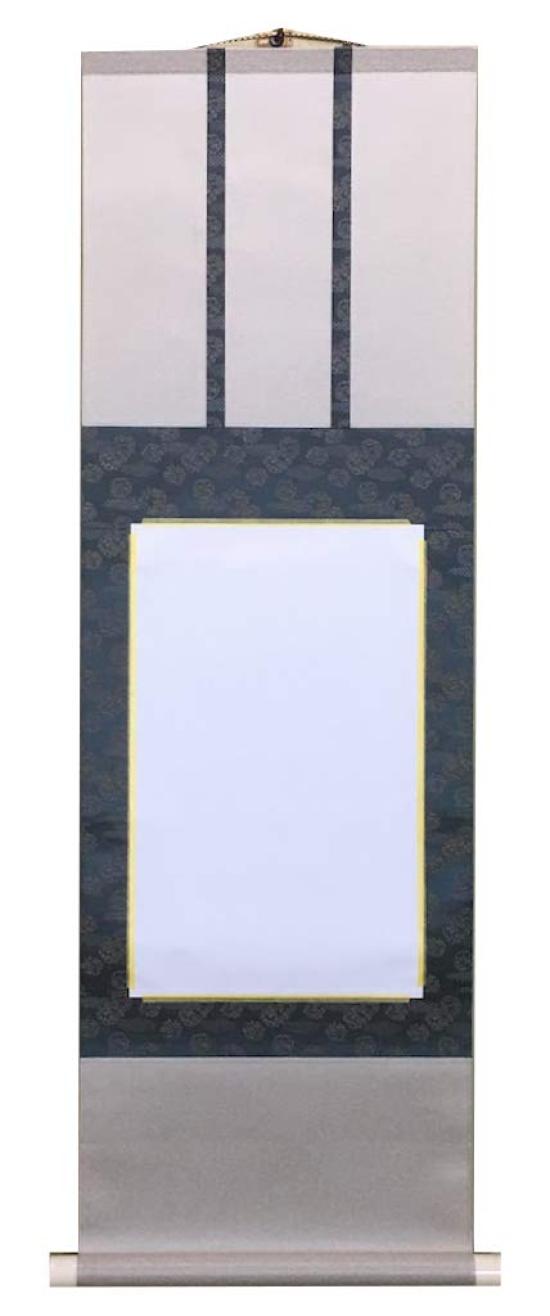 

Make a hanging scroll easily with an iron Hanging scroll kit, half-sized, three-stage mounting (navy blue)