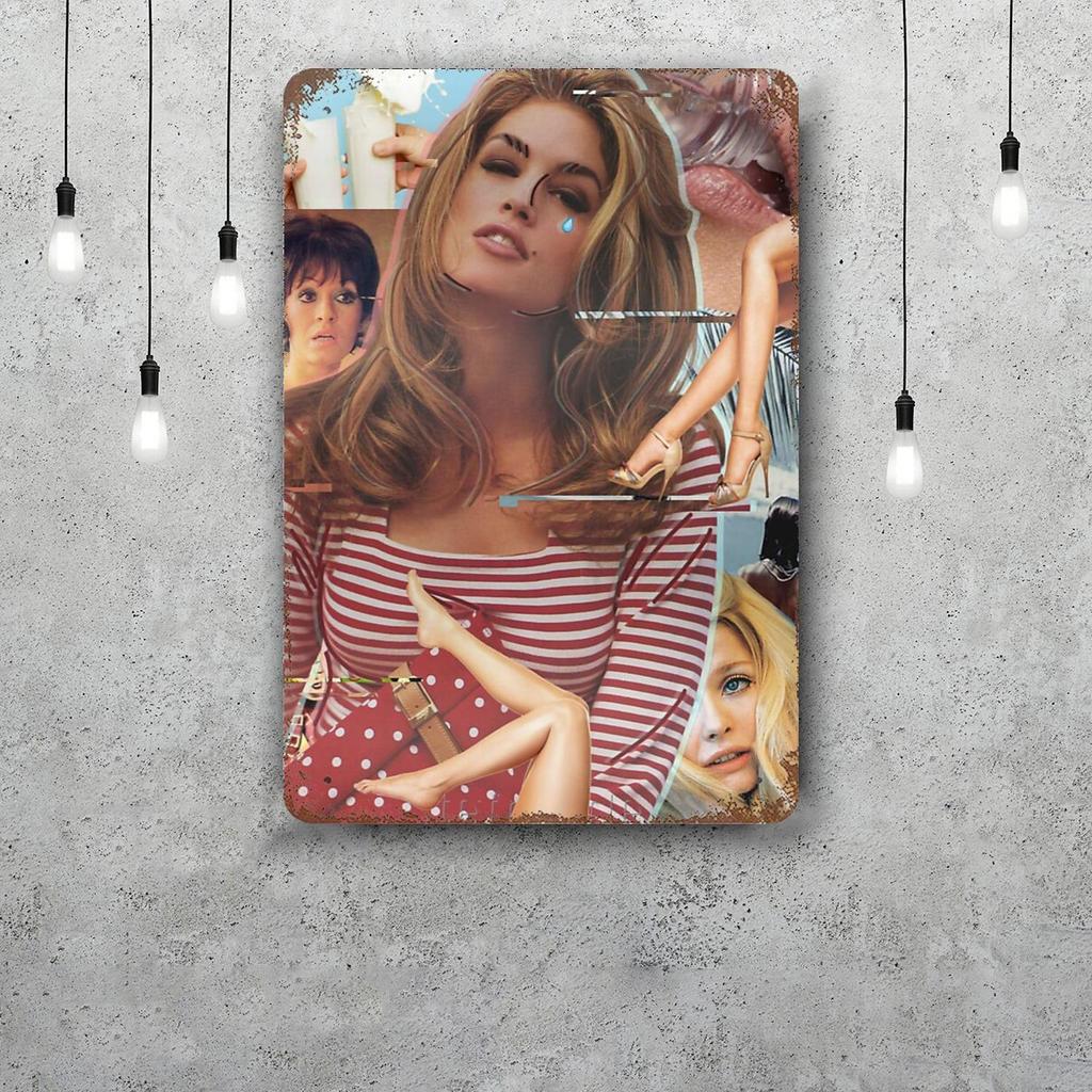 cindy crawford Vintage Metal Tin Signs Posters Decor Retro Metal Plaque Wall Art Decor for Garage Bar