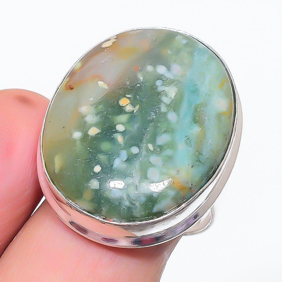 

Natural Bloodstone Gemstone 925 Sterling Silver Jewelry Ring Size 9 A8L07