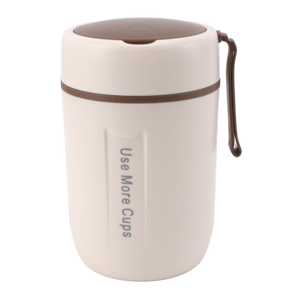 600ml Insulated Food Jar with Safety Cover with Spoon 304 Stainless Steel Leakproof Thermal Soup Cup for Boys Girls