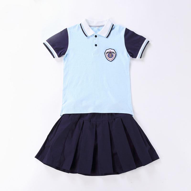 Children's Cotton Short Sleeve School Sports Uniform Set - Summer Edition