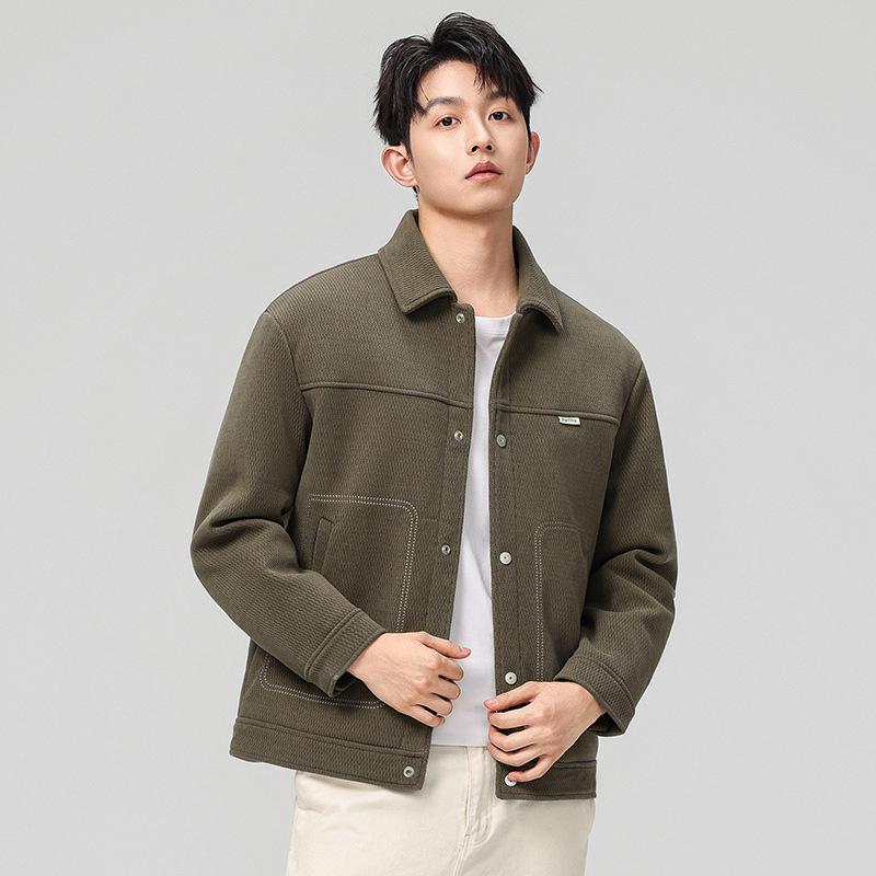 

Men’s Korean Style Slim Fit Wool Down Jacket - Winter 2025 Collection 2XL зелений