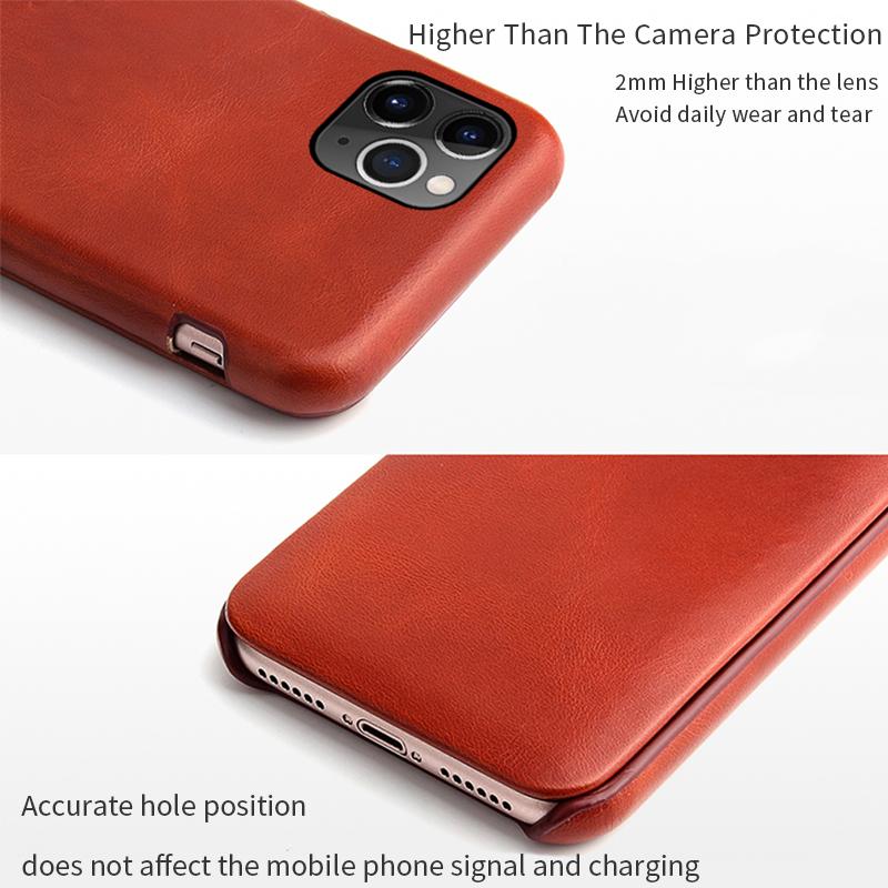 Genuine Leather Phone Flip Case for IPhone 17 16 15 14 13 12 11 Pro Max 17Pro Air 16E 16Pro 16 Plus Luxury Anti-scratch Cover