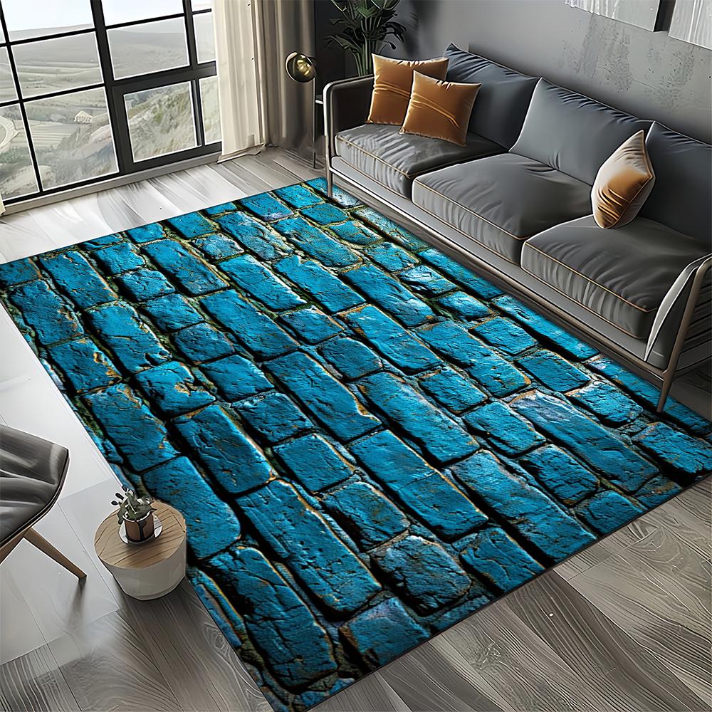 2025 New Style Brick Stone Building Wall Originality Rug Carpet for Living Room Bedroom Home Decor,kid Non-slip for Sofa Doormat