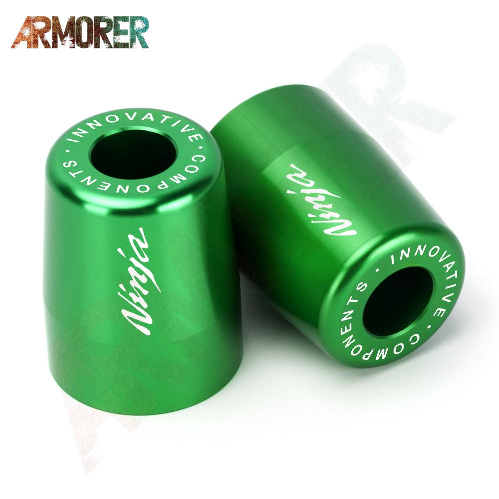 For Kawasaki Ninja 250 300 400 650 1000 1000SX  Ninja 650 Motorcycle CNC Handlebar Grips Handles Bar End Plug Cap
