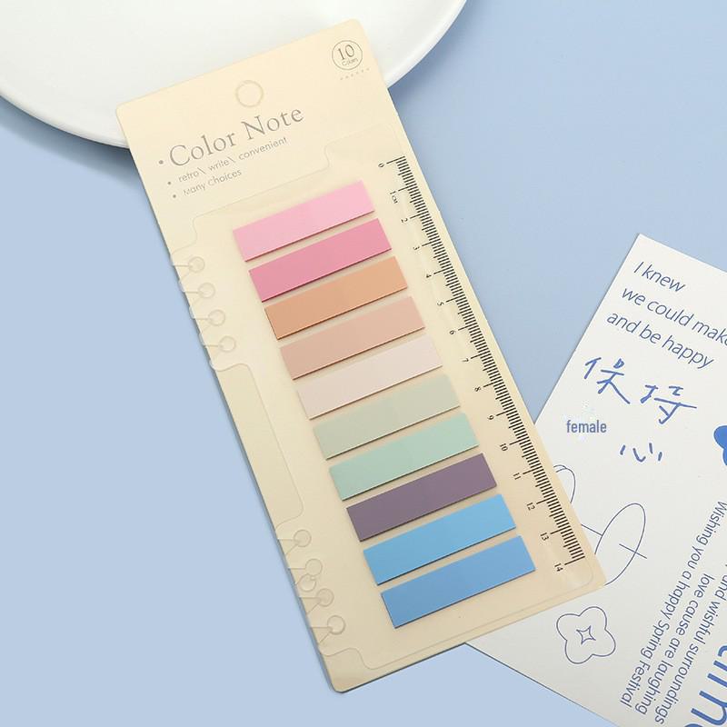 Morandi Marker Transparent Ruler & Index Stickers for Students