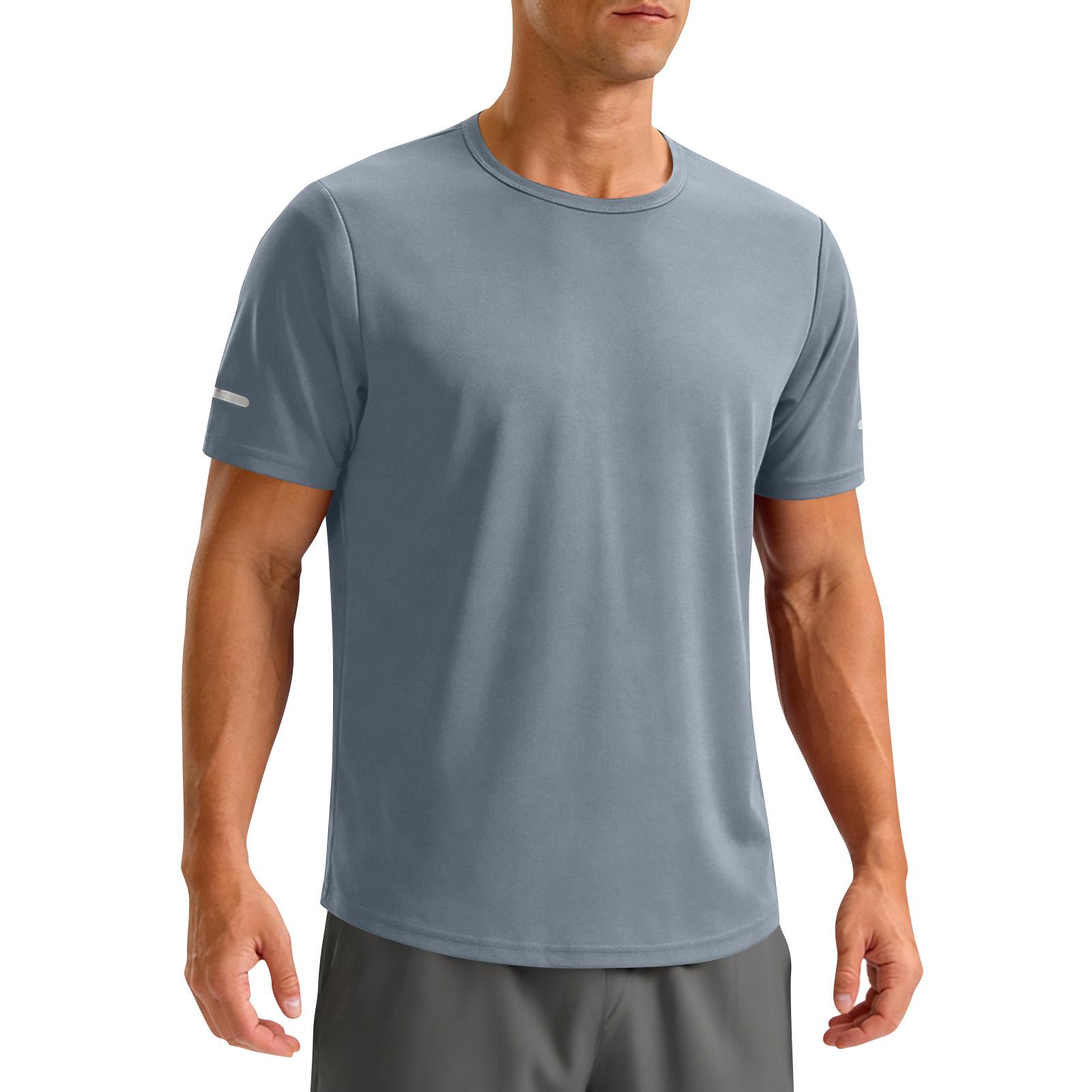Men s Round Neck T-Shirt, Men s Outdoor Sports And Fitness Top XL