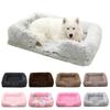 Half Surround Full Filling Medium Dog Bed Winter Warm Large Dog Sofa Soft Square Cat Bed Kennel Plush Puppy House Accessories