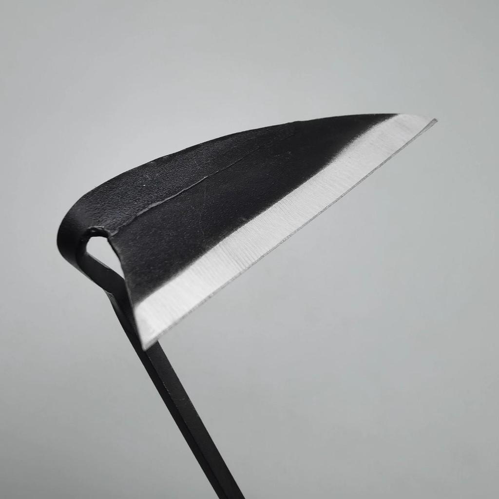Ke Wood Full Steel Long Neck Bent Handle Sickle Hoe for Weeding and Cutting Wild Vegetables and Chives