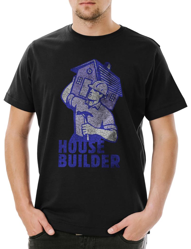 House Builder II Men's T-Shirt Mens Womens Tees Top Craftsman Mason Builder Construction