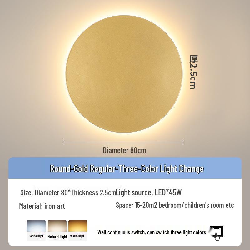 Modern Minimalist Round Wall Lamp for Bedroom and Living Room Decor