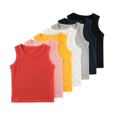 Baby Jongens Mouwloze Tops Effen Kleur T-shirts Vest Kinderen Jongens Meisjes Zomer Basis Shirts Katoen Sport Onderhemden