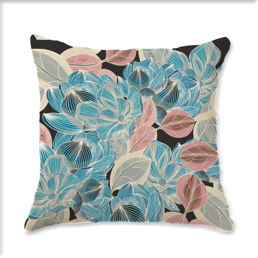 Vintage Plant Flower Style Single Side Digital Printing Bohemian Pillowcase Car Sofa Cushion Suite Bedroom Bedside Decoration
