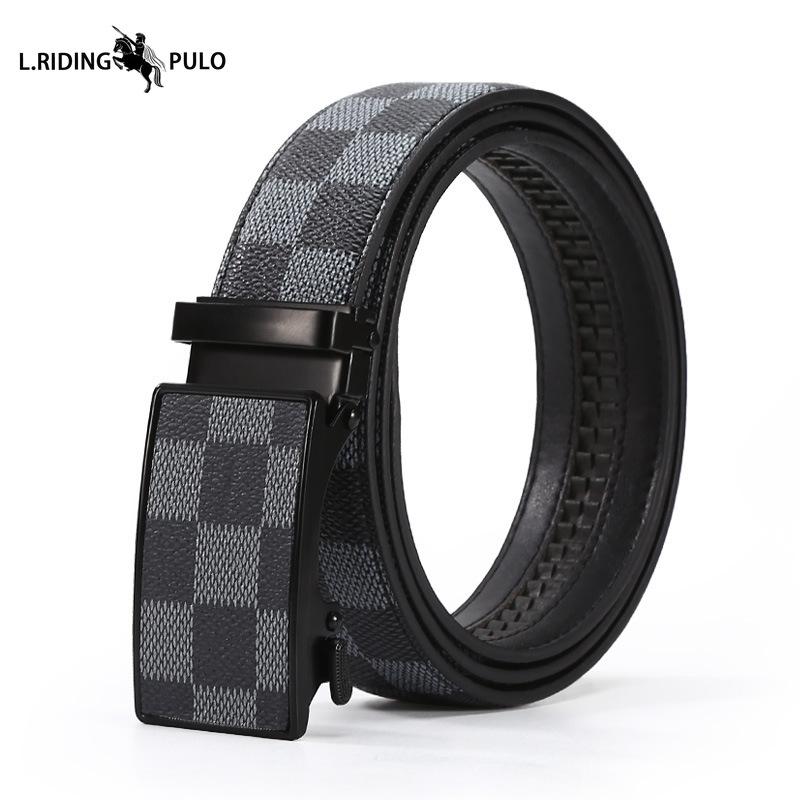 

Мужской кожаный ремень Деловой универсальный ремень с автоматической пряжкой Ремень для брюк для мужчин среднего и молодого возраста 120cm
