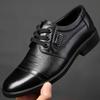 Chaussures pour hommes en cuir de vache véritable, chaussures business décontractées à semelles triple couture pour hommes d'âge moyen et âgés