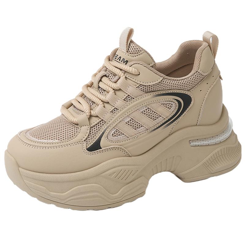 

Mix Color Platform Sneakers Women 2025 Breathable Mesh Non-Slip Sports Shoes Woman Lace-Up Thick Bottom Casual Shoes Ladies 40 хаки