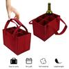 Lightweight Foldable For Travel Wine Bottle Bag With Carry Handle Picnic Tear Resistant Waterproof 6 Compartments BBQ Party