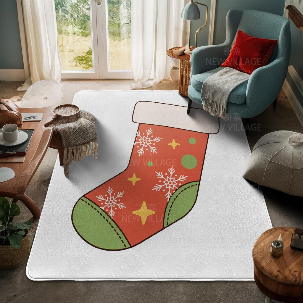 House Entrance Carpet Home Door Mat Living Room Bath Foot Bathroom Non-slip Water Absorption Rugs Bath Merry Christmas Winter
