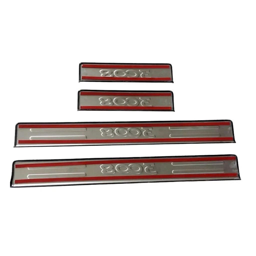 For Peugeot 3008 II GT 2016- Stainless Steel Door Sill Scuff Plate Welcome Pedal Car Styling Car Accessories 4pcs