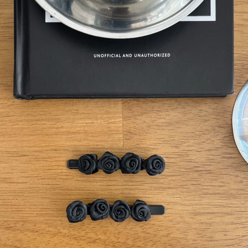 FANTASTIC PLANET [2SET] Black Rose Hair Pin