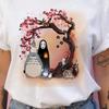 Camiseta de manga curta de verão masculina e feminina Studio Ghibli Totoro Harajuku Kawaii Totoro Ghibli camiseta casual confortável