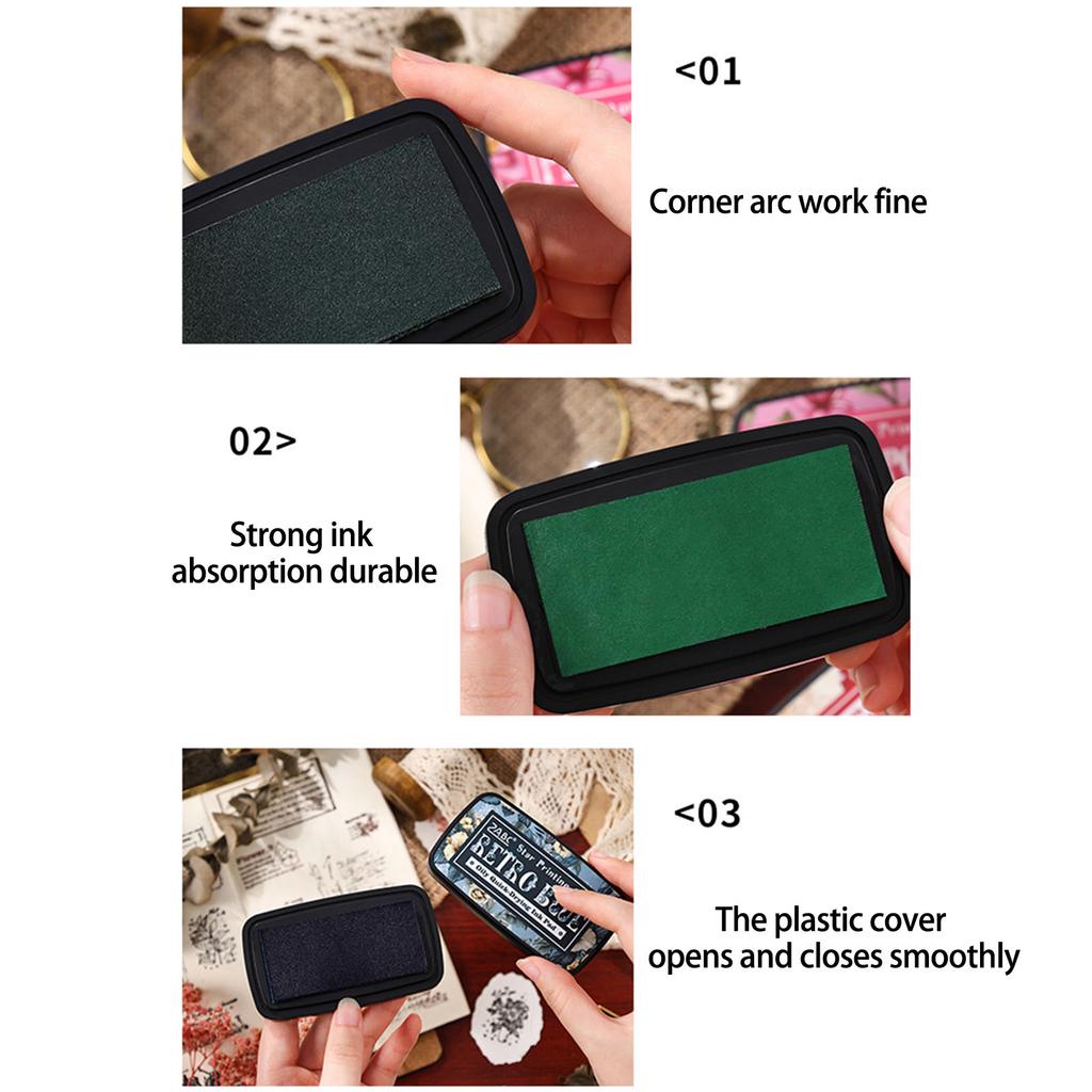 Stamp Pad Assorted Color for Journaling and Scrapbooking Traditional Ink Color Oil Based Ink Pad Washable Craft Ink Pad