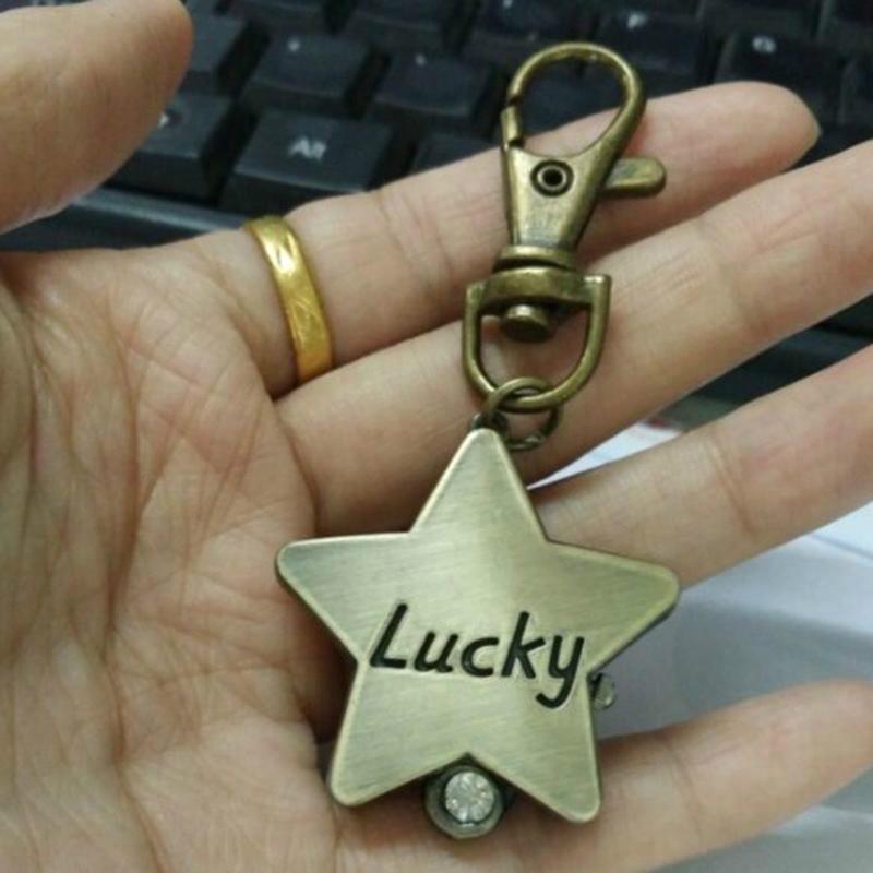 Креативные Часы Ювелирные Изделия Ретро Счастливая Пятиконечная Карманные Карманные Часы Часы-Ключ Счастливая Звезда Hanging chain