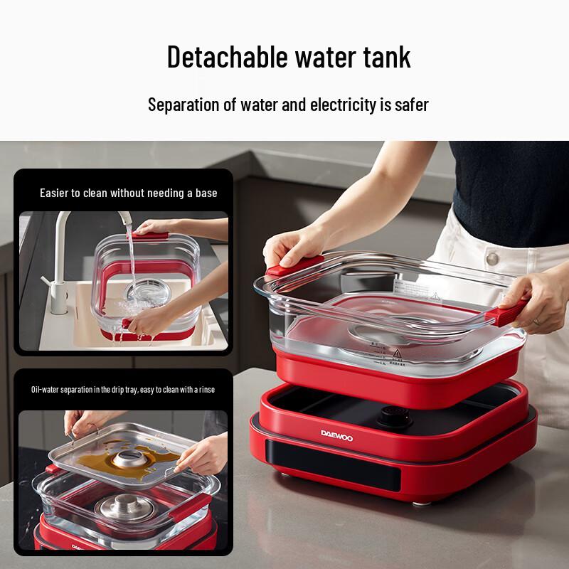 DAEWOO Multi-functional Glass Electric Steamer CN plug (adapter included)
