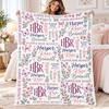 Personalized Name Blanket for Girl, Custom Floral Butterfly Blanket, Monogram Fleece Blanket, Baby Girl Nursery, Daughter Granddaughter Gift