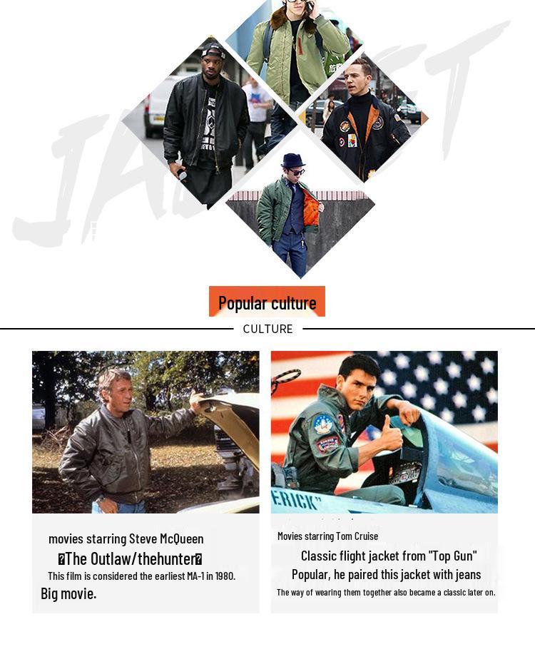 2019 Men's Outdoor Stand Collar Flight Jacket - Spring/Autumn Casual Loose Fit Top