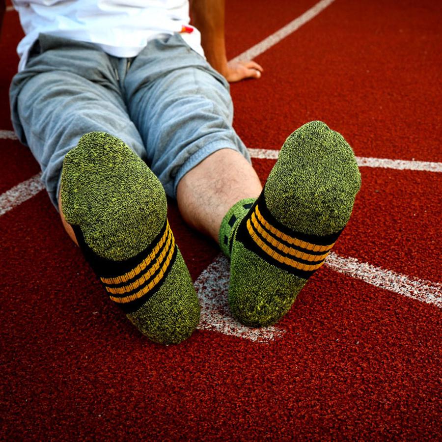 

1/5 пары спортивных махровых носков Coolmax, впитывающих пот, цветных, для фитнеса, бадминтона, тенниса, велосипеда, бега, футбола, компрессионных носков One size зелёный