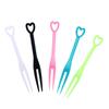 500Pcs/200Pcs Heart-Shaped Cake Forks Mini Children Plastic Dessert Fruit Fork Dinnerware Party Bake Utensils