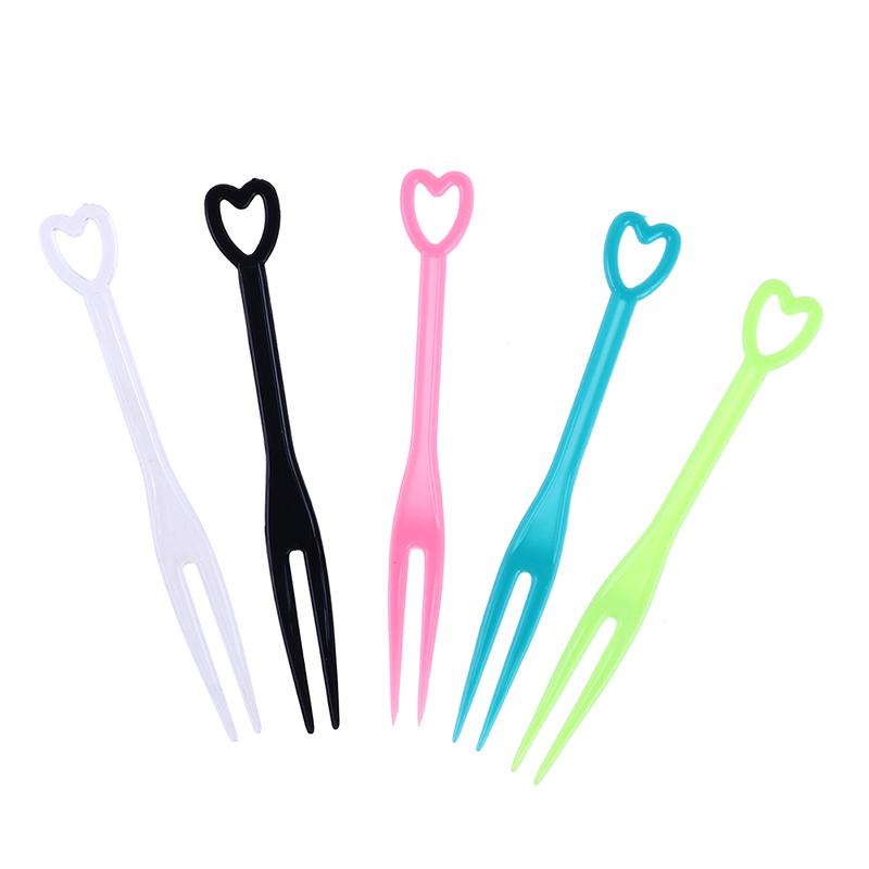 500Pcs/200Pcs Heart-Shaped Cake Forks Mini Children Plastic Dessert Fruit Fork Dinnerware Party Bake Utensils