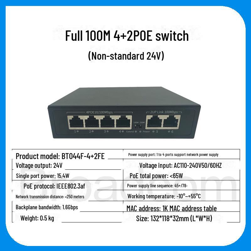Broadcom 24V POE-Switch mit 4, 8, 16 und 24 Ports - Unterstützt Gebäudeüberwachung