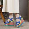 Fashion Women Shoes Plus Size 34-43 Summer 2024 Elegant Wedge Ankle Buckle High Heel Pumps Sandals Comfortable Platform Shoes